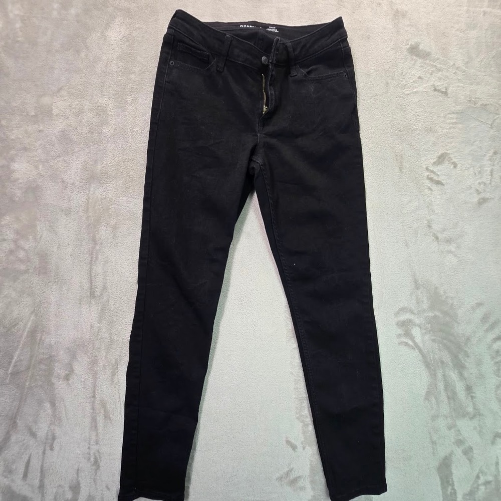 Old Navy Rockstar Super Skinny Jeans Black Mid-Rise Stretch Denim Womens 8
